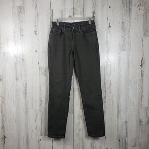 NYDJ not your daughters jeans olive green legging denim pants women's size 2